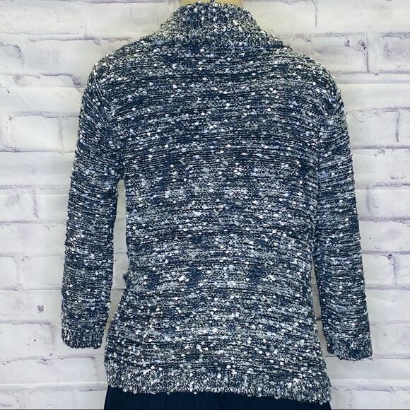 Eci Metallic Thread Collar 2-button Cardigan- M - Picture 2 of 8